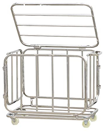 JLXJYS Ballwagen Ballregal Rolling Sport Ball Equipment Cart für Basketball/Fußball/Volleyball, Zusammenklappbarer Stapelbarer Kugelkäfig, Schweres Silber Edelstahl-Lagerregal (Size : XL)