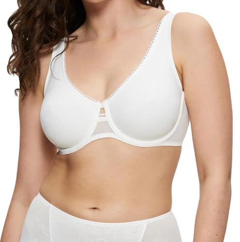 Triumph Damen Minimizer-BH Wild Rose Sensation W01, mit Bügel, ohne Polsterung, Verstellbare Träger, 90D, Silk White