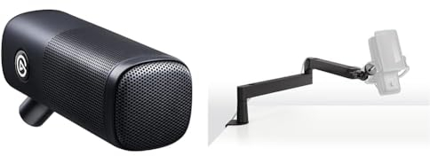 Elgato Wave DX mit Low Profile Mikrofonarm, vielseitig mit Kabelkanälen, Dynamisches XLR Mikro unterdrückt Hintergrundgeräusche, für Streaming, Podcasting, Sprachaufnahme, kein Booster nötig, Mac/PC