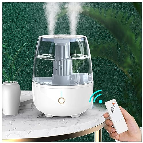 JUNZAI 6.8L Humidificateur d'air BéBé, Deux Buses Vapeur Rotatives à 360° Humidificateur Dair Bebe, avec TéLéCommande Humidificateur Dair, pour Chambre Ou Grande PièCe,White