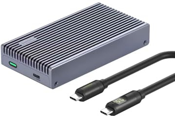 Hagibis Boîtier SSD M.2 NVMe USB4 40Gbps Câble Écran LED PCIe 3.0x4 Alu | Boîtier en aluminium à ailettes avec câble écran pour mémoire d'ordinateur, disque dur externe Type C Thunderbolt 4.