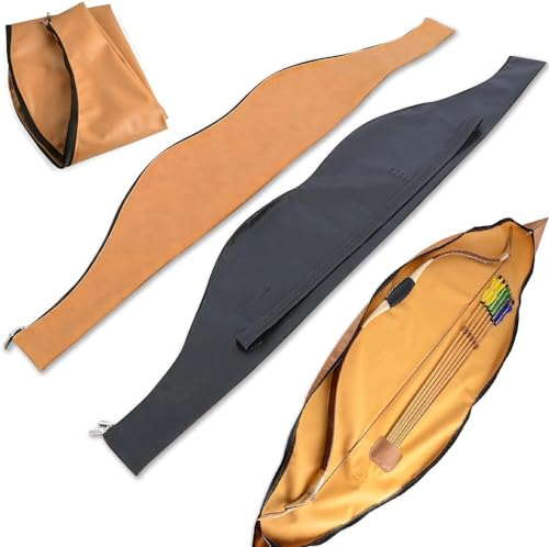 Generisch Bogenschützentasche 60 Zoll Traditioneller Recurvebogen Tasche für Recurvebogen Langbogen Pferdebogen Traditioneller Bogen (Braun)
