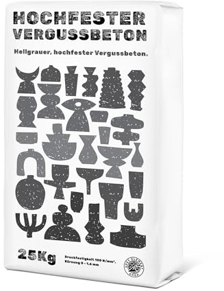 Grey Element Bastelbeton zum Gießen 25 kg einfach zu verarbeiten und schnelle Aushärtung - Hochfestes Gießpulver zum Formen gießen mit spiegelglatten Oberflächen - Gießmasse für Silikonformen