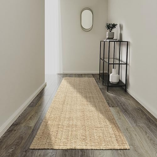 Villeroy & Boch Rosalie - Boho Teppich 80x200cm, natürlich handgewebt für Wohn-, Schlaf- und Esszimmer, Natur Gold