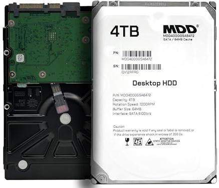 MDD MAXDIGITALDATA (MDD4000GSA6472 4TB 7200RPM 64MB Cache SATA 6.0Gb/s 3.5inch Internal Desktop Hard Drive (for Desktop PC, Mac, CCTV DVR, Surveillence, Server, NAS)