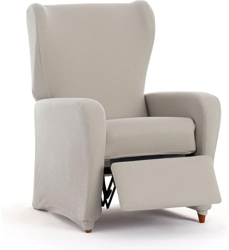 ECOMMERC3 | Funda de Sillón Relax Bielástica de 4 Piezas Ajuste, Protección Completa contra Desgaste - Funda Sillón Color Lino Transpirable y Fácil de Colocar, Apariencia de Tapizado