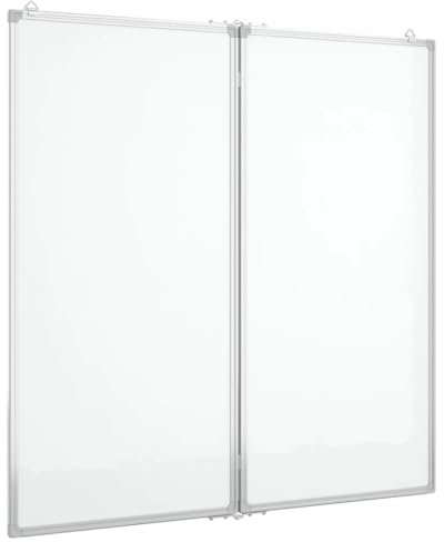 Gecheer Whiteboard Klappbar, Magnetisch Magnettafel Magnetwand Wandtafel Pinnwand Memoboard Präsentationstafel Schreibtafel 100x100x1,7 cm Aluminium