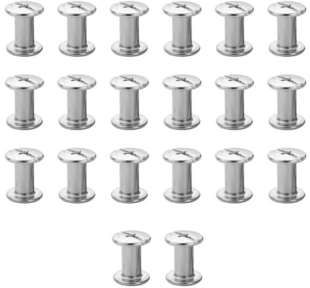 20PCS M5*12mm Buchschrauben Edelstahl,Nieten für leder, Chicago Schrauben Binding Schrauben Hohlnieten Schraubnieten für Bücher Papier Gürtel Hundeleinen DIY Basteln Bookbinding,Buchbinderei (Silbrig)