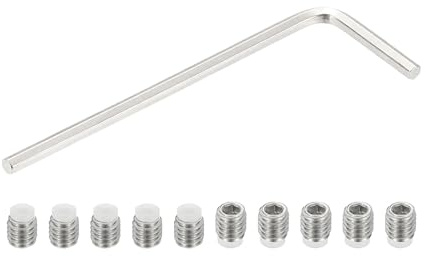 PATIKIL M4x4mm Vis Sans Tête Nylon, 10Pcs en Acier Inoxydable 304 Boulon Tête Hexagonale Métrique Six Pans Creux, Antidérapant, Entraînement Hexagonal Interne avec Clé Six Pans