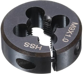 HARFINGTON Runde Schneideisen M9 x 1,5, metrisches Gewinde, 25 mm Außendurchmesser, verstellbar, rechts, Hochgeschwindigkeitsstahl (HSS), runde Schneideisen für Gewindereparatur