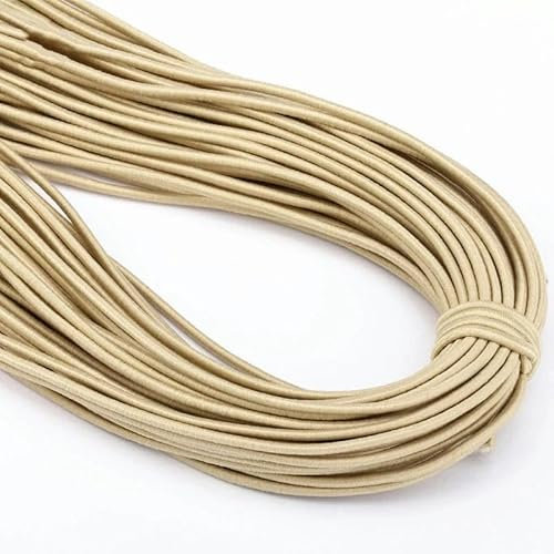 Banda elástica redonda de 2 mm de color de 45 metros, banda de goma de cuerda redonda de alta elasticidad, línea elástica, accesorios de joyería de costura DIY, color caqui