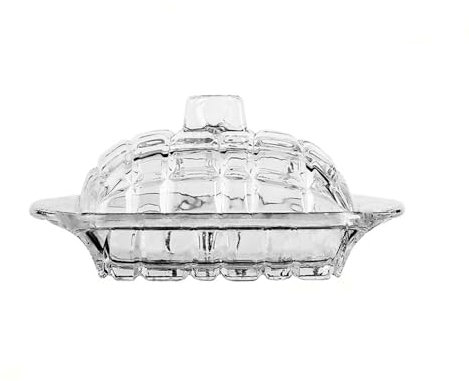 HLHLOP777 Mantequera Mantequera Cuadrada de Vidrio Transparente con Tapa for Restaurante, Hotel y Utensilios de Cocina. Mantequera