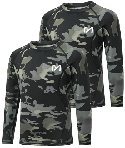 MEETYOO T-Shirt Thermique Garçon sous-vêtement Enfant à Manches Longues Vêtement Chaud Hiver Base Layer Sport Idéal pour Ski Running et Cyclisme