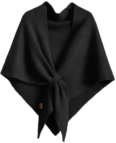 Scialle Pashmina Avvolge Donne Scialli Lavorati A Maglia e Avvolge Cardigan Mantello Lana Cashmere Spalla Top Maglione Scialle Sciarpa 2025, nero, taglia unica