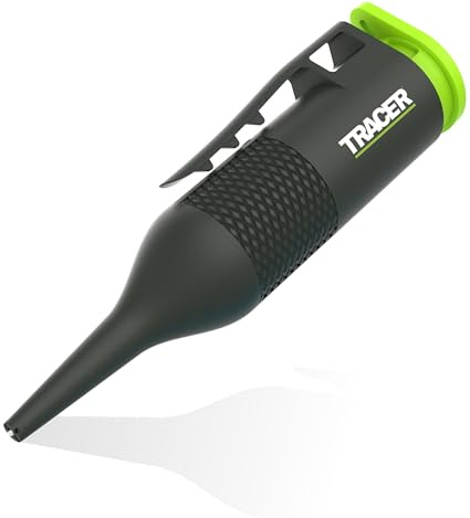 Tracer Trueshot Deep Hole Chalk Marker – 100mm Reach | High-Visibility Green Chalk | Replaceable Cartridge | One-Handed Spray Action | Construction & DIY Use