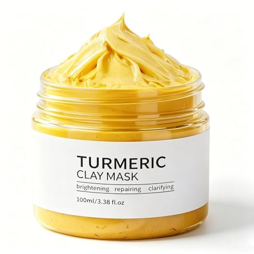 Mascarillas Faciales de Cúrcuma,Mascarilla Hidratante para limpieza facial profunda,Refina Los Poros,Mejora los puntos negros Acné Manchas oscuras e Iguala el Tono de la Piel,Controla grasa,100g