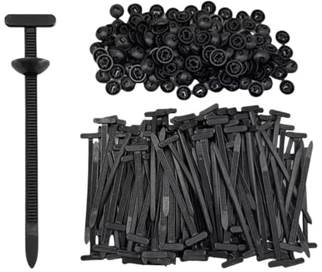 Juego de 1000-100 bridas universales de nailon autobloqueante, resistentes con pin y botón, para reparación diaria de coche, gestión de cremallera (juego de 100)