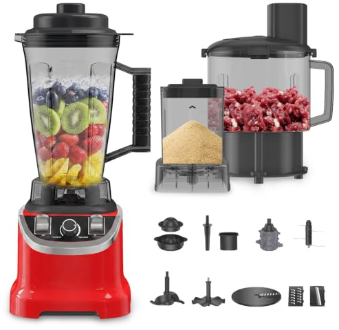 10-in-1 Blender 9500W Smoothie Maker, 3L 32000RPM High Speed Blender, Multi-function Mixer Blender Food Processor for Juice, Meat Grind, Puree, Dough, Slicing & Shredding, Kitchen Tool