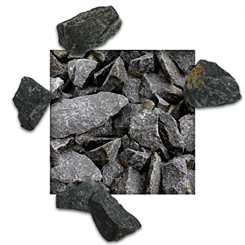 Kieskönig 25 kg Basaltsplitt Anthrazit Gartensplitt Ziersplitt Deko Marmor Dekoration Splitt Körnung 32/56 mm