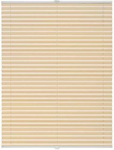 ondeco Plissee nach Maß für alle Fenster innen Montage in Glasleiste mit Spannschuh Sonnenschutz Rollo Sichtschutz Blickdicht Beige B: 71-80 cm, H: 101-150 cm