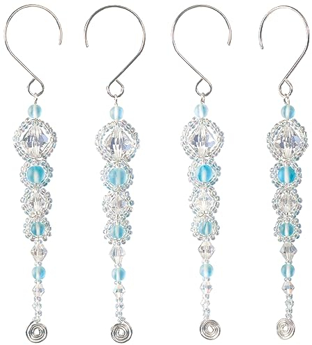 SOLID OAK Beaded Ornament KIT, Shimmer Icicles Makes 4