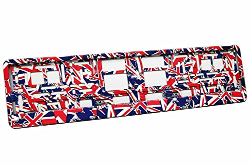 KHK 2 Licence Plate Holders UK Design Hydrographic England Number Plate Holder License Plate Amplifier Red Blue White