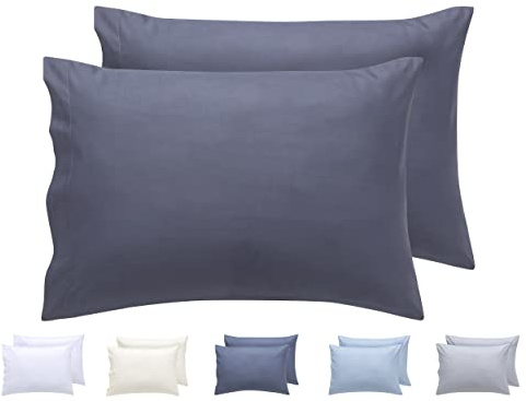 Kissenbezüge, extra weiche Mikrofaser, hypoallergen, Set mit 2 Kissenbezügen 50X70 cm Dunkelgrau
