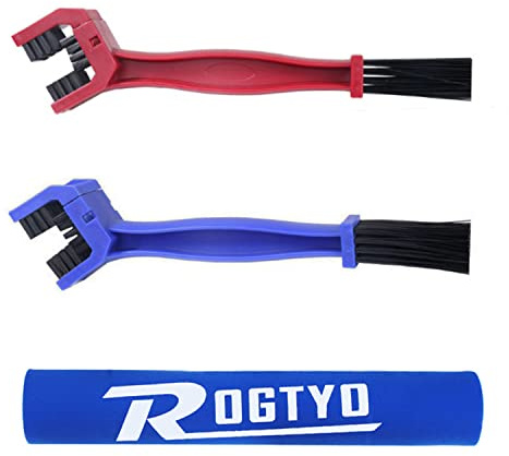 XPOOP 2 Pezzi Pulisci Catena Moto, Spazzola Pulisci Catena Moto, Spazzola Catena Moto, Kit Pulisci Catena Moto per Auto Moto Bicicletta Bici Motocicletta Pulite Strumento(Blu, Rosso)