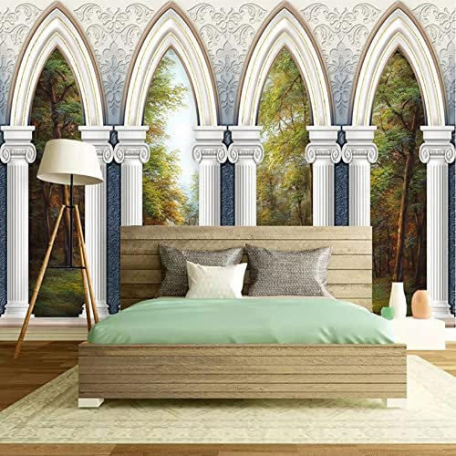3D-geprägte Tapete im europäischen Stil,Fenster,Landschaft,Kunst,Dekor,Hintergrund,Fototapete,benutzerdefinierte Innendekoration,Malerei
