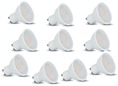 10 x GU10 LED-lampor, 10 W, 1 000 lumen, GU10 LED-ljus (neutral vit 4 000 K)
