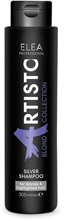 Shampooing pour cheveux clairs pour neutraliser les tons jaunes ARGENT Elea Professional Artisto Blond Collection 300ml