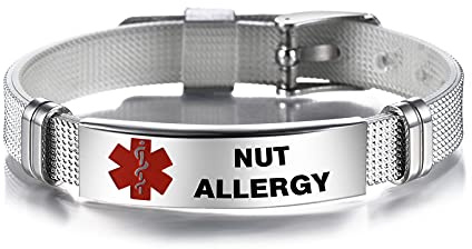 LSxAB Women Mens Red Medical Alert ID Bracelet for Emergency First Aid Seniors Health Alarm Laser Engraved Adjustable PVC Band Wristband Bracelets