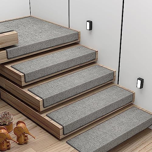 KAyziu Stufenmatten Innen 15 Stück Rechteckig Treppenteppich Selbstklebend 26x75cm Treppenstufen Matten Klein Antirutsch Innentreppenläufer für Griffigkeit und Schönheit