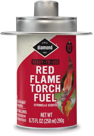 Diamond® Ready-to-Use Red Flame Torch Fuel Citronella Scented, 8 Ounce Container for Outdoor Parties, Entertaining and Special Events | 4 Pack