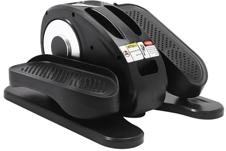 Garbenat Unter-Schreibtisch Ellipsentrainer Motorisiert Pedaltrainer für Zuhause Mini Sitzender Beintrainer mit LED-Monitor und Fernbedienung Elektrischer Ellipsentrainer für Senioren (Silber)