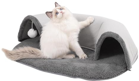 Kattsängtunnel interaktiv kattlägenhet varm katt grotta mjukt kattskydd kattunnel plysch kattunnel mysig katt gömställe katttillbehör inomhus katttillbehör A