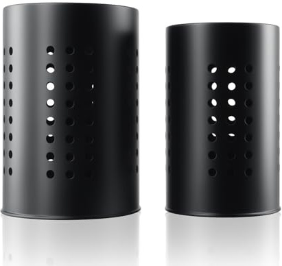 Kitchen Utensils Holder Black, 2 PCS Kitchen Countertop Organizer, Stainless Steel Cooking Utensil Holder for Organize Drawers, Spatula, Kitchen Decor