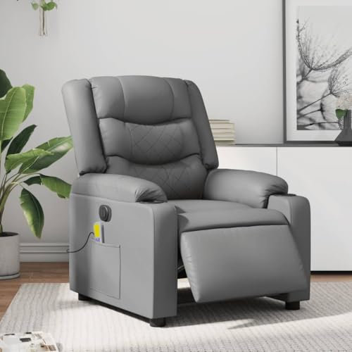 IKAYAA Massagesessel Fernsehsessel mit Liegefunktion Relaxsessel Elektrisch Verstellbar Massage Sessel Wohnzimmer Massagefunktion Elektrischer Liegesessel Relaxliege Kunstleder