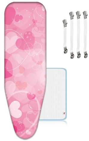 Bügelbrettbezug, XXL, Universal größe Bügeltischbezug, Extra Lage, 160 x 60 cm, Schöner Ersatz mit 4 Bügeltischspanner