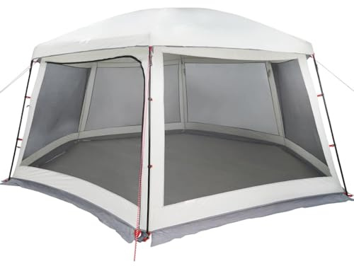 vidaXL Poolzelt mit abnehmbarem Überzelt Netzwänden Grau 618x532cm