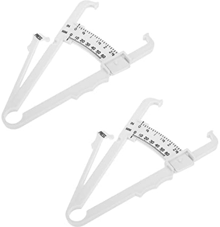 UTHCLO 2piezas Calibrador Grasa Corporal Plástico Resistente Compacto y Portátil Pinza Para Medición Precisa De Pliegues Cutáneos Para Hombres y Mujeres Uso