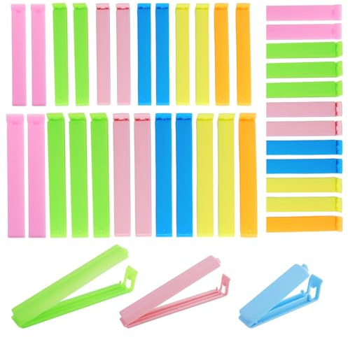 40 Pezzi Di Lunghezza 7cm, 9cm, 11cm Clip Di Più Colori Per Sacchi, Clip Di Chiusura in Plastica Riutilizzabili, Clip Di Chiusura Di Conservazione Fresca, Per Dolci, Snack