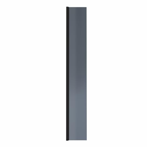 NRG 300 x 1950mm Bathroom Grey Shower Return Panel 8mm Easy Clean Glass | 8mm Easy Clean Glass, Matte Black Profile, 180° Rotation, Fits Wetroom Screens
