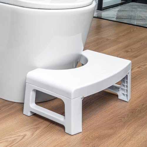FrutPunch Toilettenhocker Erwachsene, 17cm Hoch Faltbar, Leicht aufzustellen weiß Belastbar bis 100 kg für Erwachsene/Senioren/Kinder