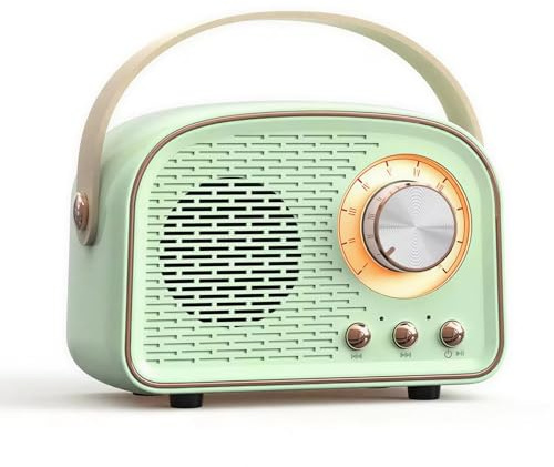 Garsent Retro BT -Lautsprecher, Kleiner Handheld Tragbares Vintage -Dekor für Home Outdoor DW21, 500mah, Kleiner BT Lautsprecher Retro Vintage (hellgrün)