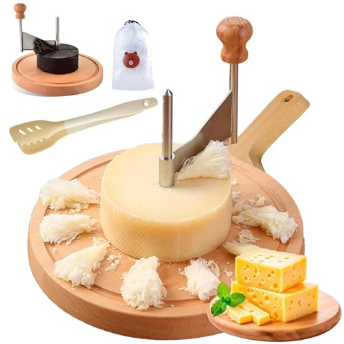 Cheese Curler Wheel, Cheese Curler Flower Maker Wheel Slicer with Dome Lid, Stainless Steel Cheeses Shaver with Sharp Blade for Girolle to Create Beautiful Rose-Shaped Cuts (Style C)