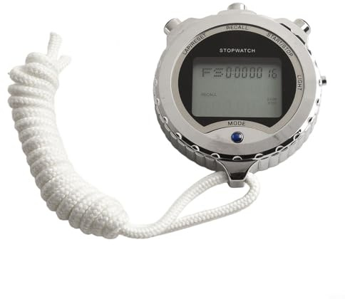Yuanpgky Cronómetro digital para artículos deportivos, temporizador de memoria de 100 vueltas con retroiluminación, metrónomo y función de reloj, compatible con fitness, correr, yoga, entrenamiento
