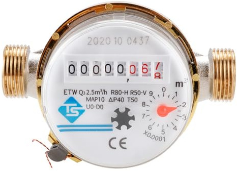Gettimore Home Rotary Meccanico per Contatore Acqua con Display Digitale Freddo per Acqua, DN15 12 x 34, 2.5m3h, Installazione Orizzontale
