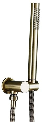 Soffione doccia a parete in ottone spazzolato oro con staffa di uscita 'acqua, rubinetto di ricambio for bagno(Brushed gold)