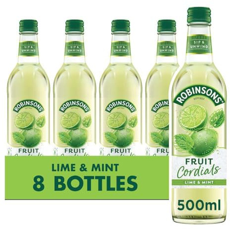 Robinsons Fruit Cordial, Crushed Lime and Mint, 500 ml, 8 Stück